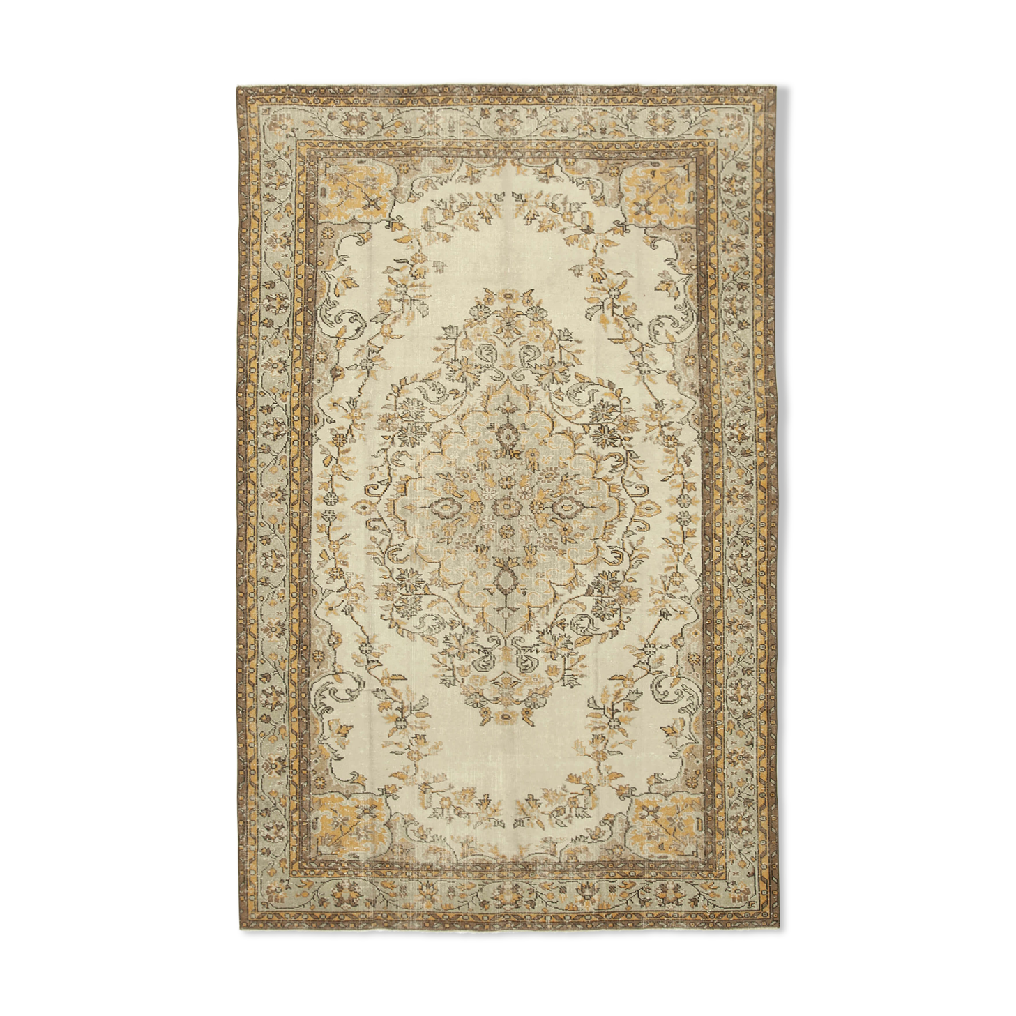 Handwoven Unique Anatolian Beige Rug 182 cm x 291 cm