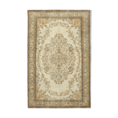 Tapis beige anatolien unique tissé à la main 182 cm x 291 cm