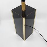 Executive table lamp, black and gold, Italian design 1970