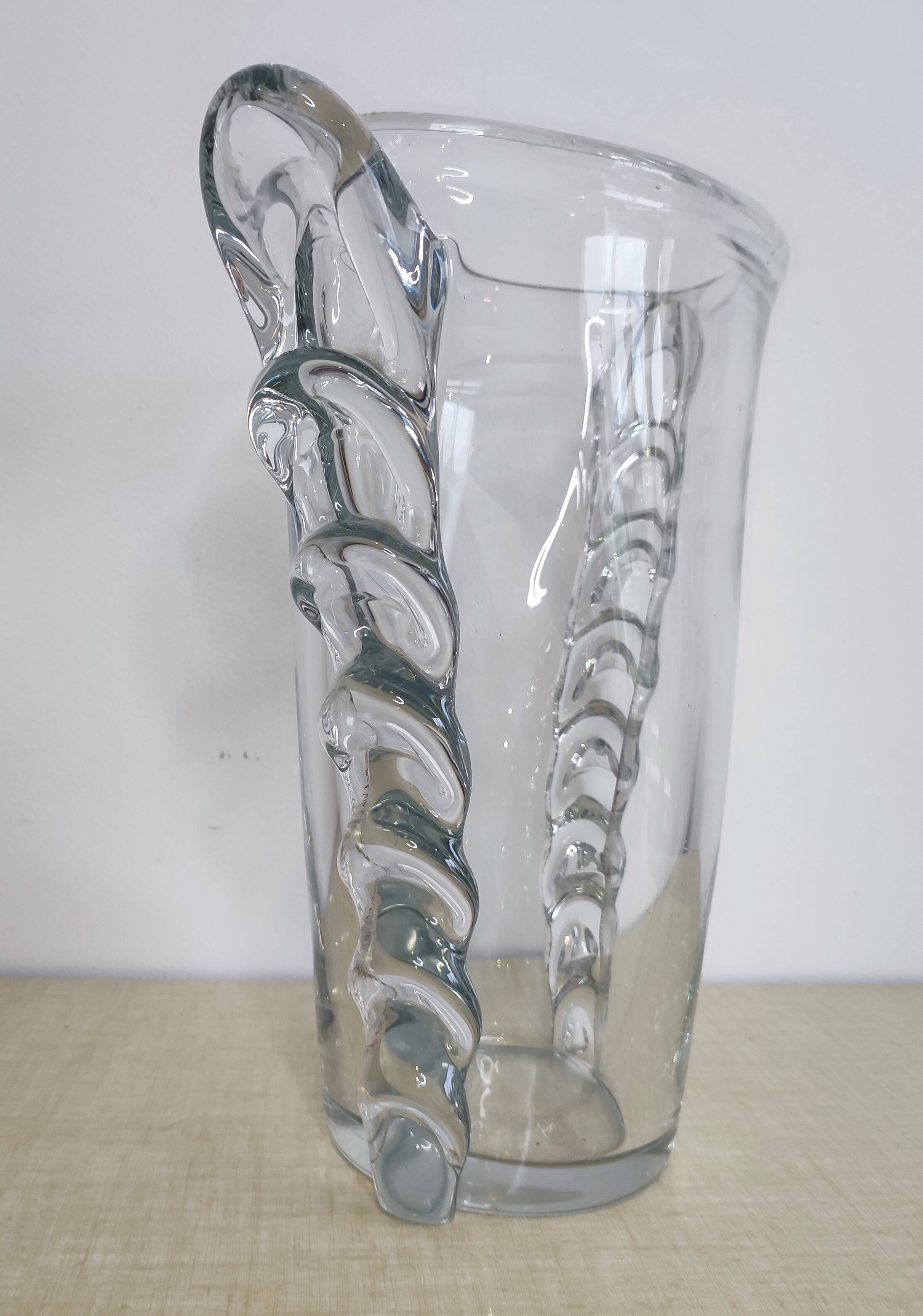 Large oval crystal vase