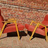 Pair of red armchairs Interier Praha