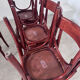 Set of 8 vintage 70s curved varnished wood bistro chairs