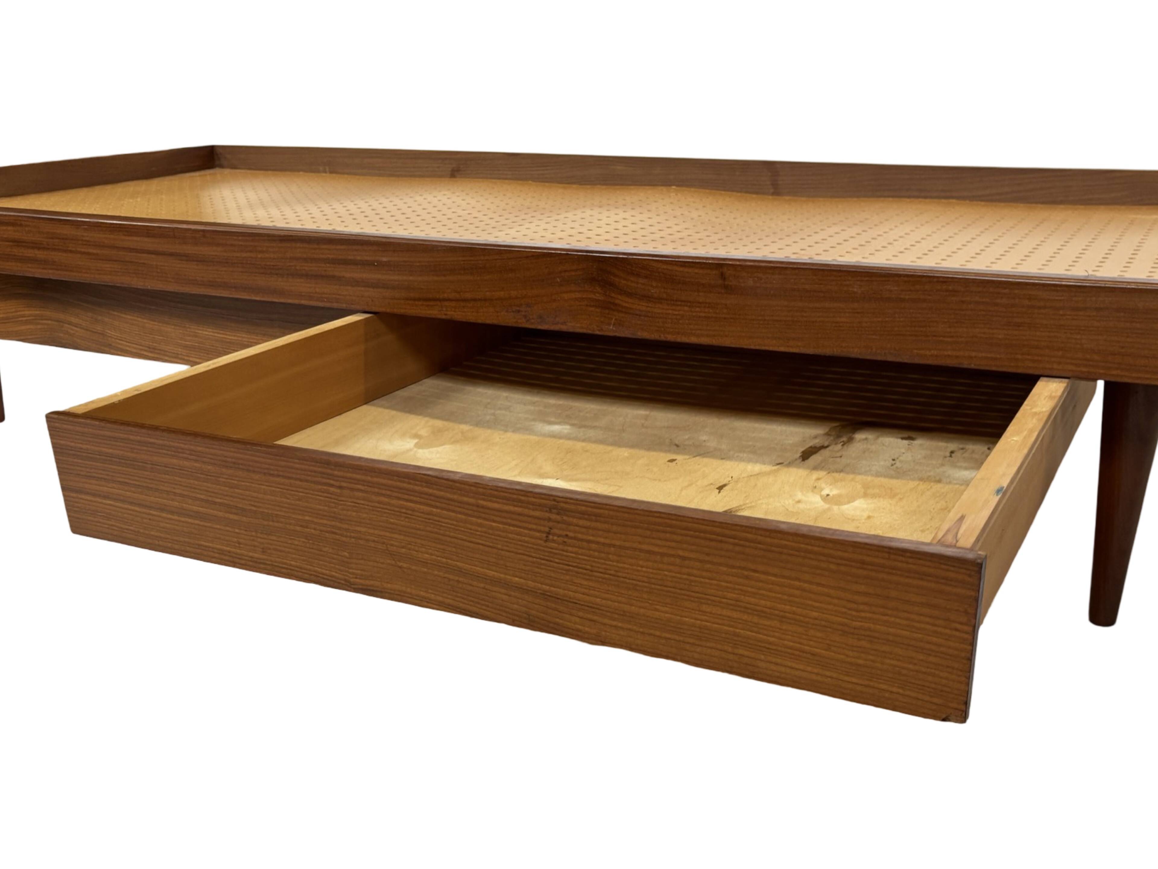 Vintage mid century daybed teak design with drawers