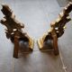 19th century gilded bronze andirons