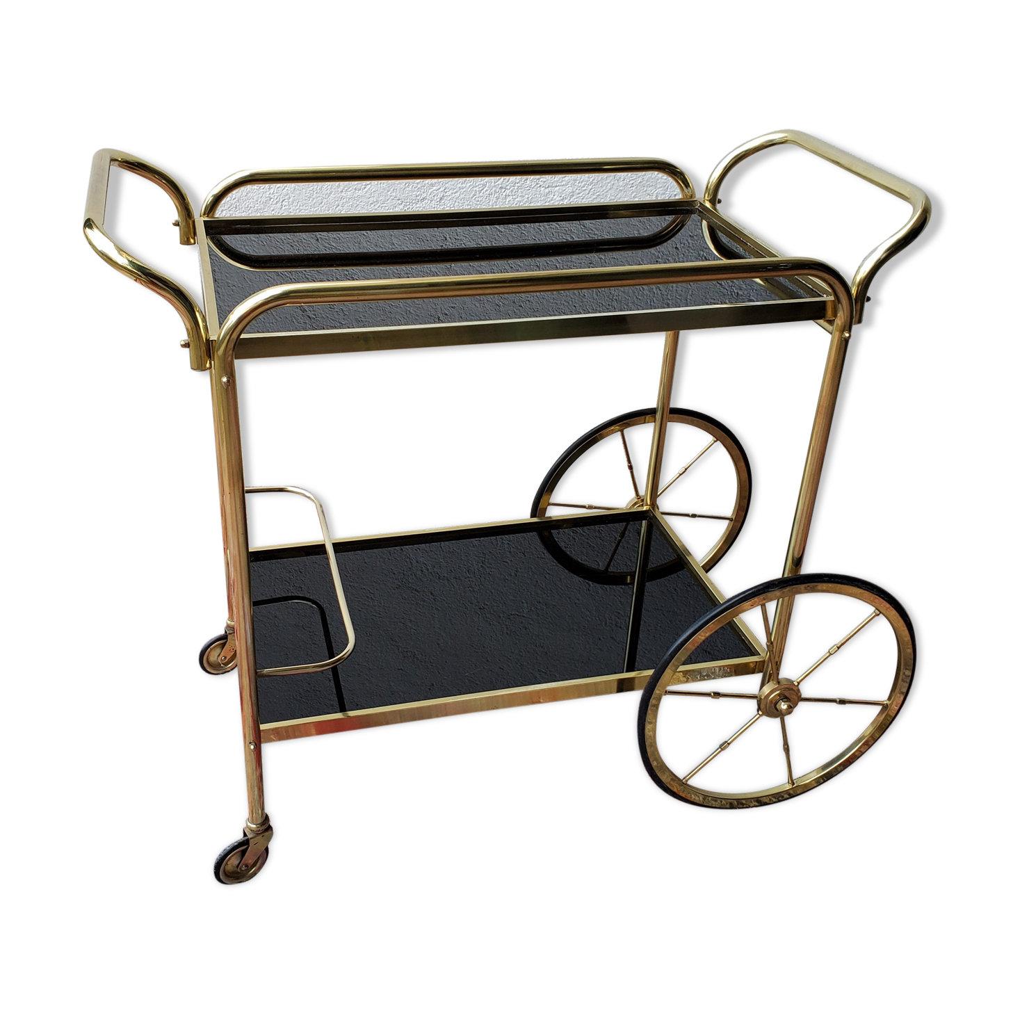 Brass and glass dessert, 60s