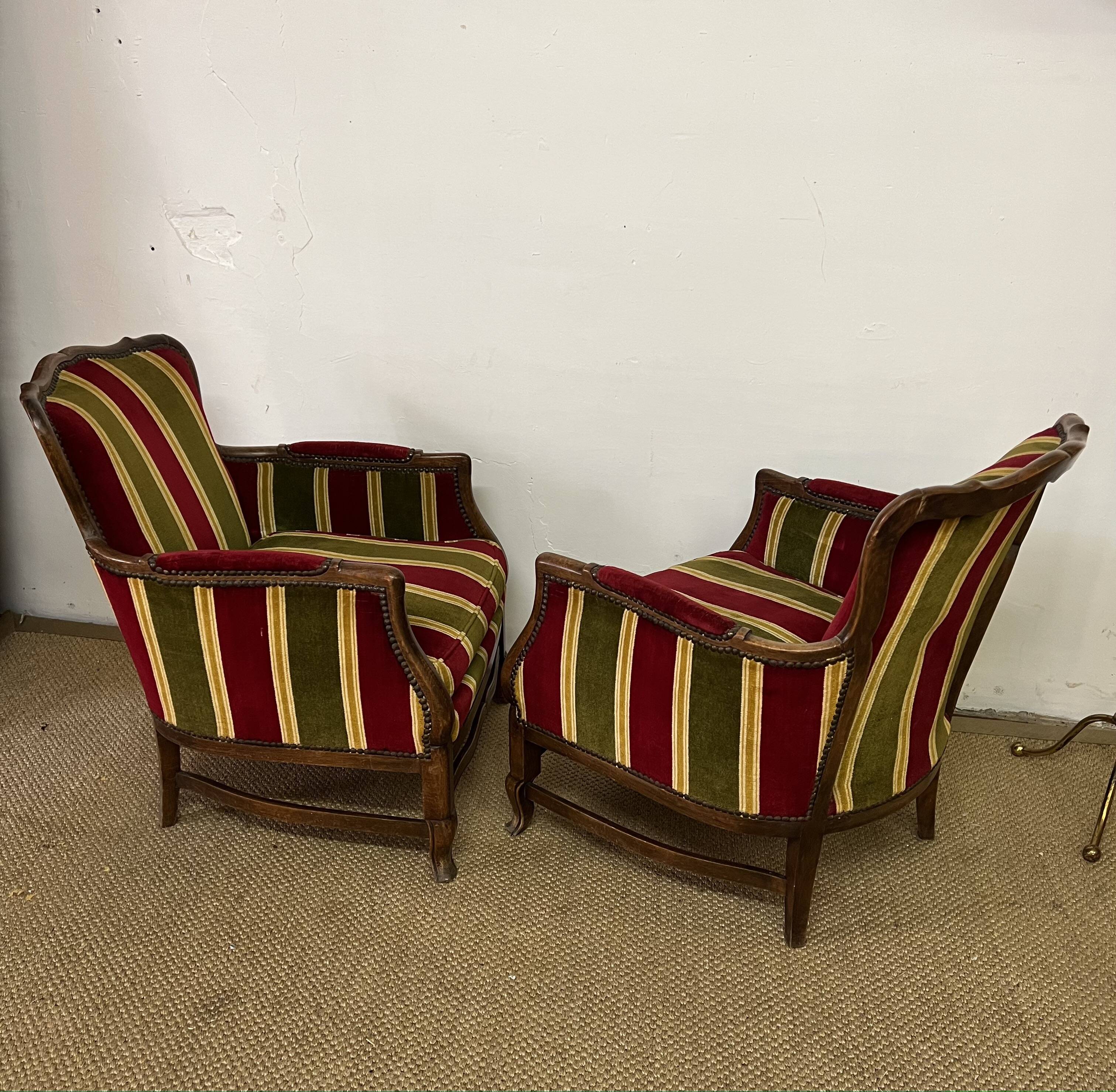Pair of vintage convertible armchairs