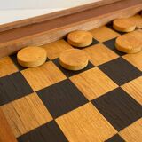 Game of checkers wood dovetail assembly vintage