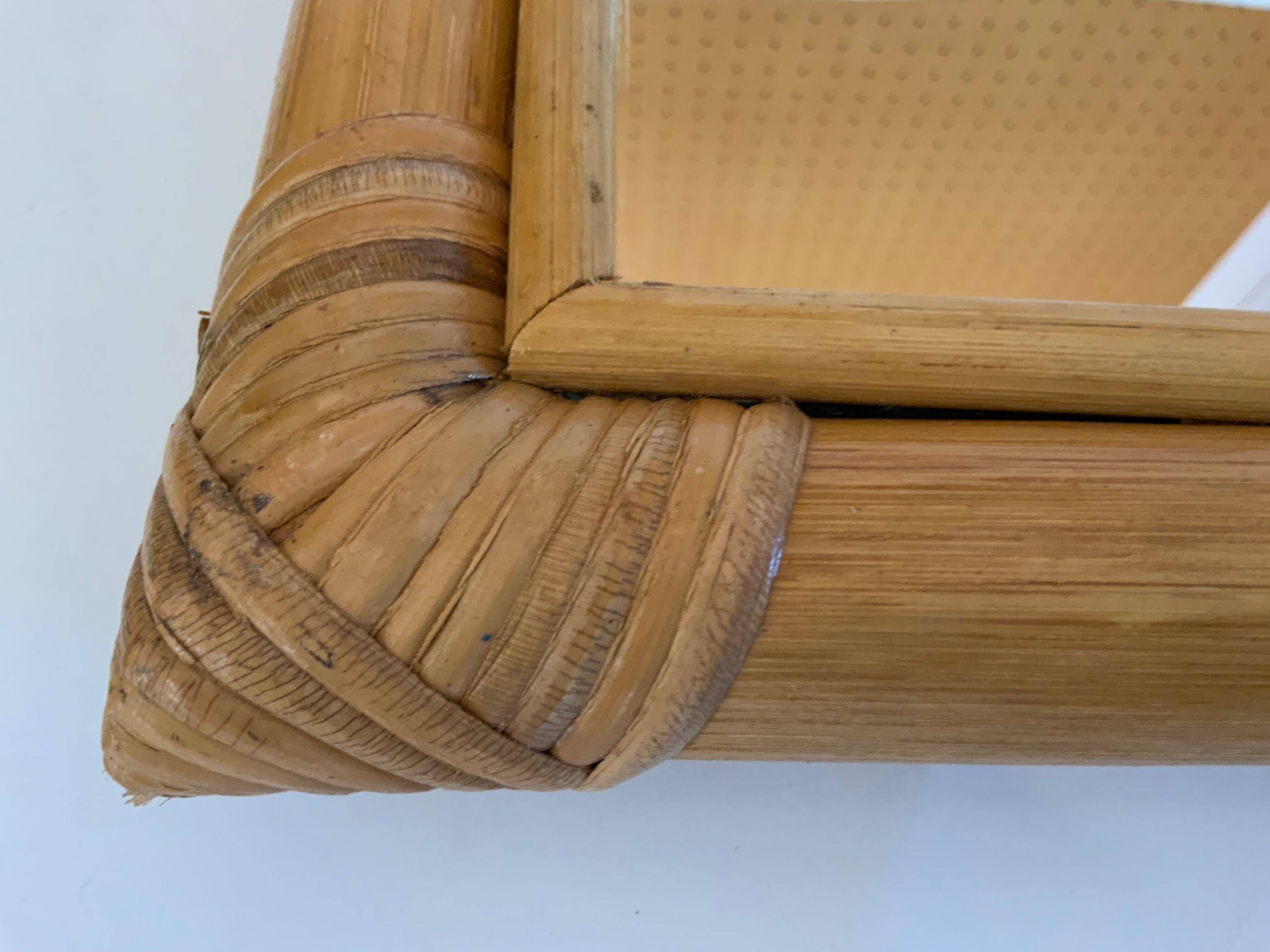 Vintage rattan mirror 45x60cm