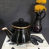 Black and gold ceramic coffee maker