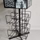 Vintage rotating bookcase for paperbacks in black lacquered metal, 58 cm