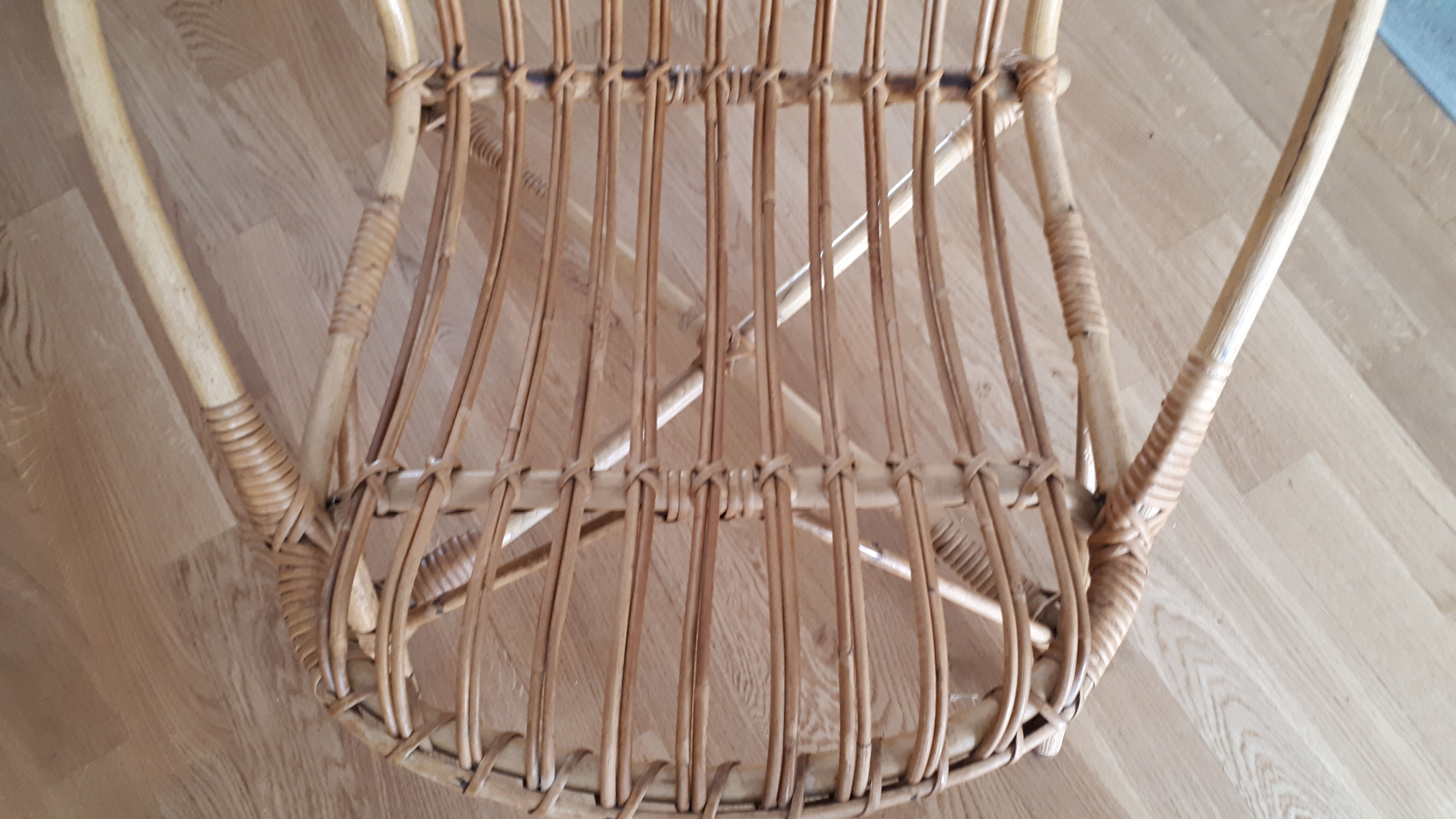 Rattan armchair of the years 60