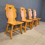 Vintage rustic dining chairs, set of 4 - 1960s