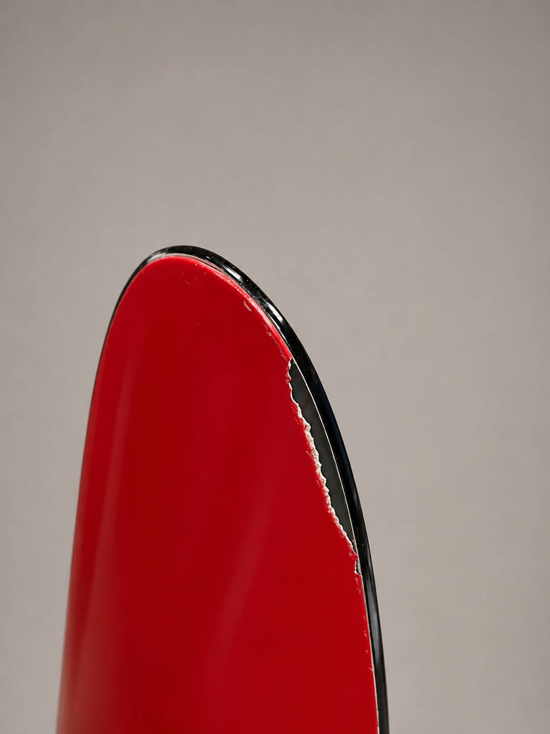 Sculptural mirror Space Age red lacquered — Italy, 1970s