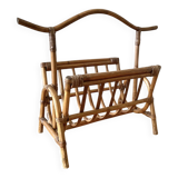 Vintage bamboo rattan magazine rack