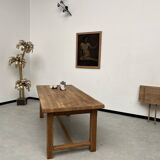 Large extendable solid oak farm table