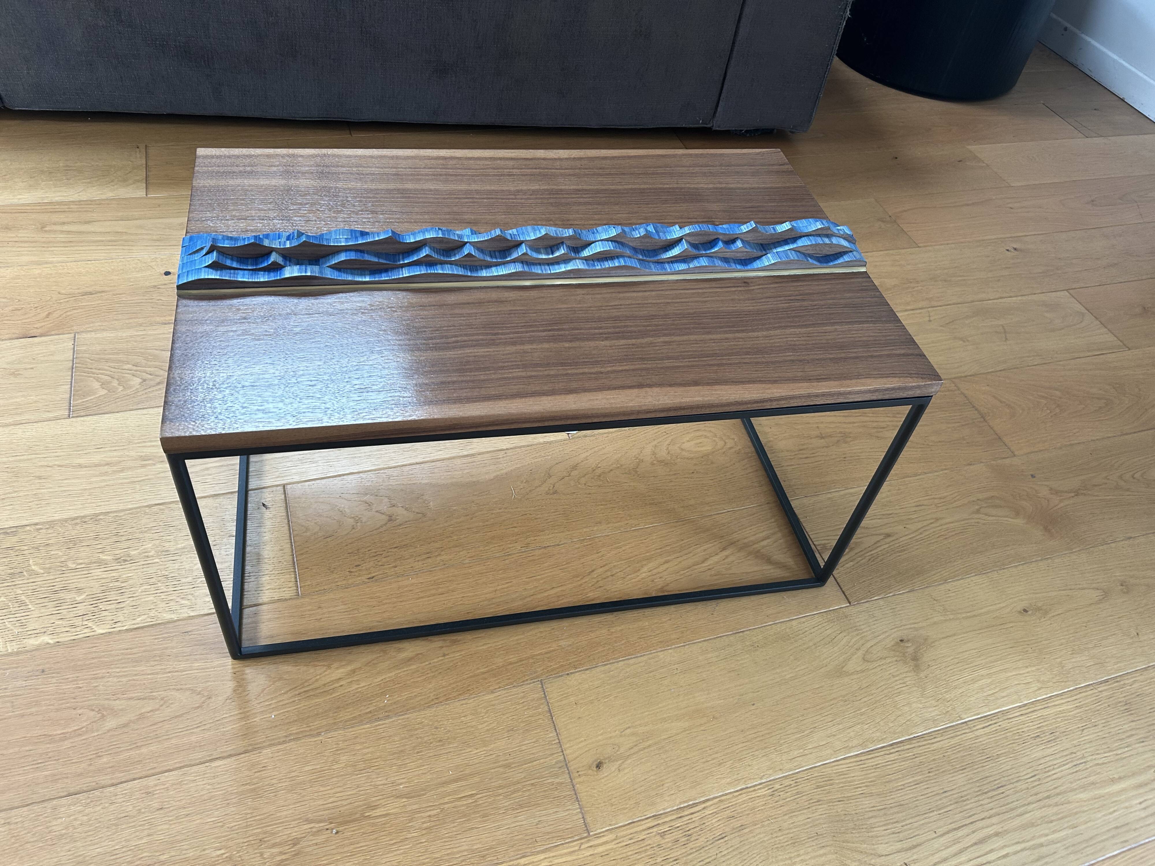 Walnut straw coffee table
