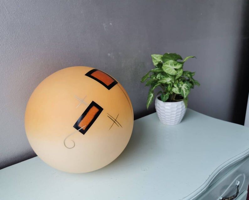 Glass globe lamp from the 1980s