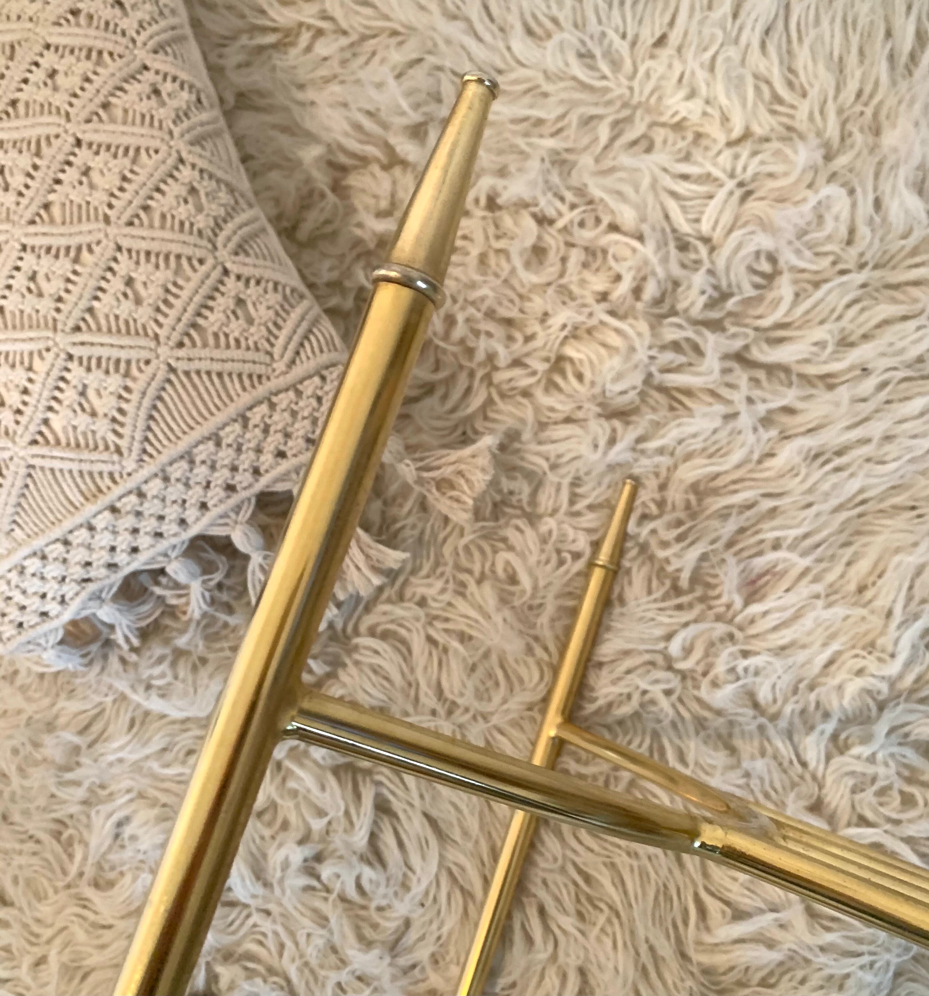 Table coffee glass and gold metal 1980