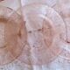 6 vintage pink moulded glass dessert plates