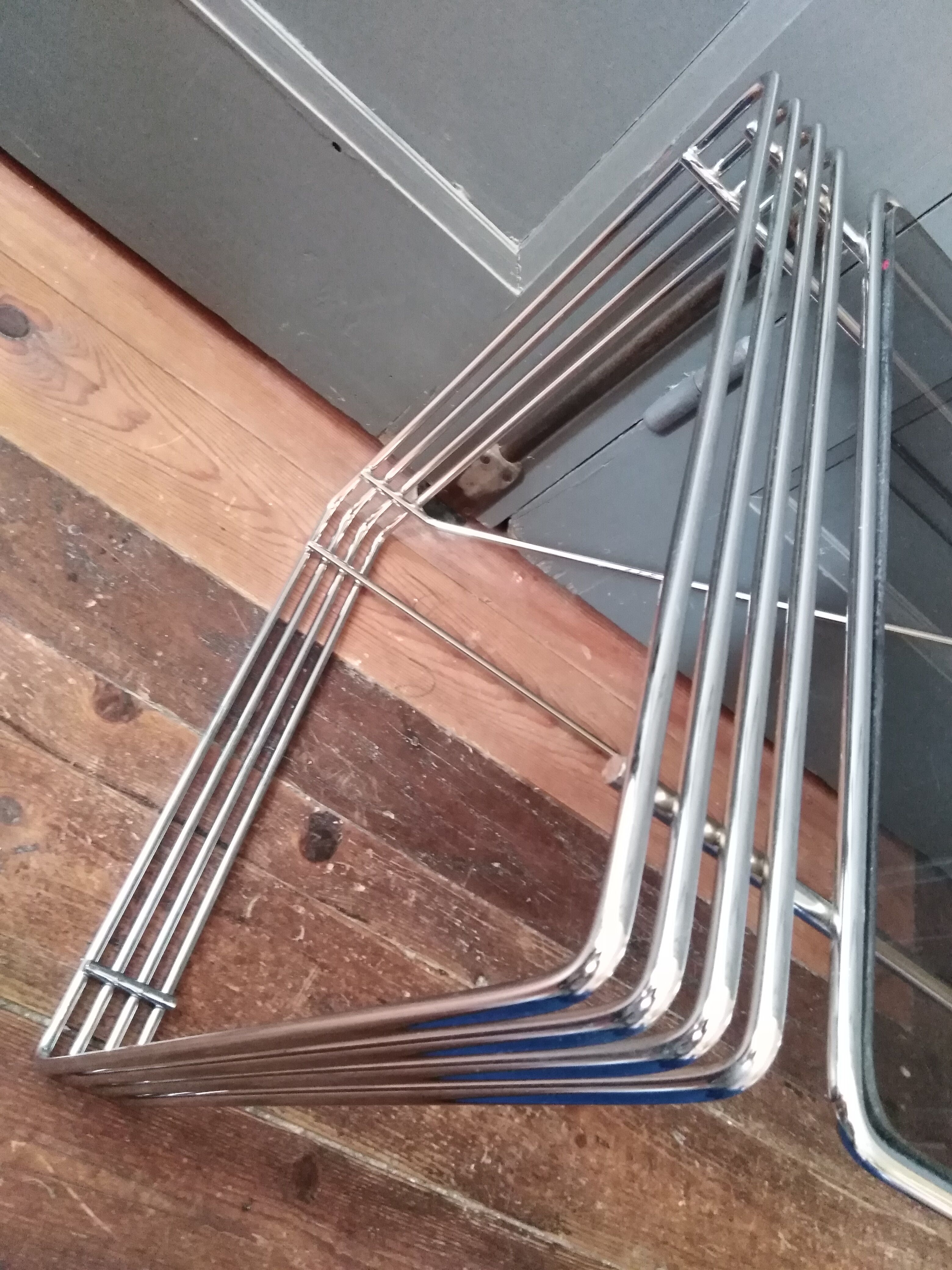 Glass and chrome coffee table 1970