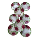 Set of 8 barbotine plates, the Onnaing roses – early 20th century