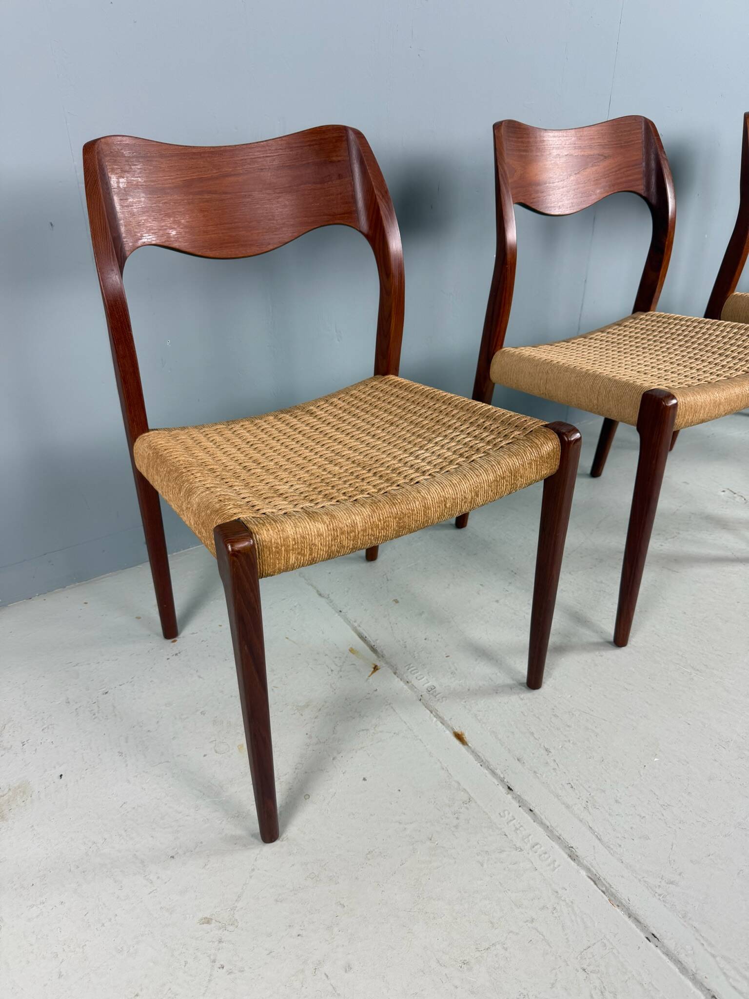 Set of 4 teak Niels O. Møller dining chairs - Model 71, Denmark