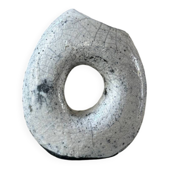 Raku ceramic vase