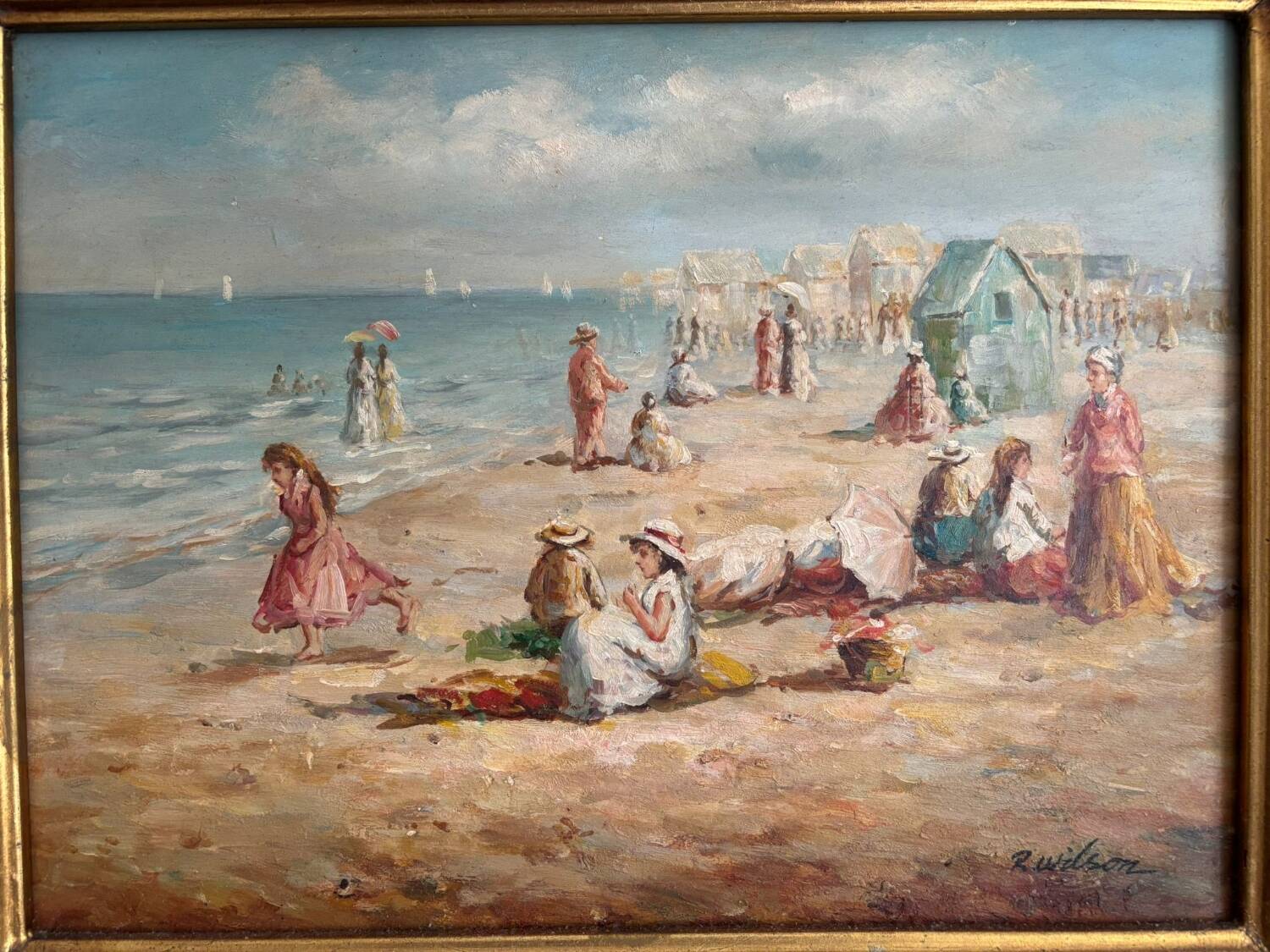 Antique oil painting signed R Wilson, early 20th century