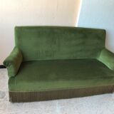 Vintage sofa in green velvet