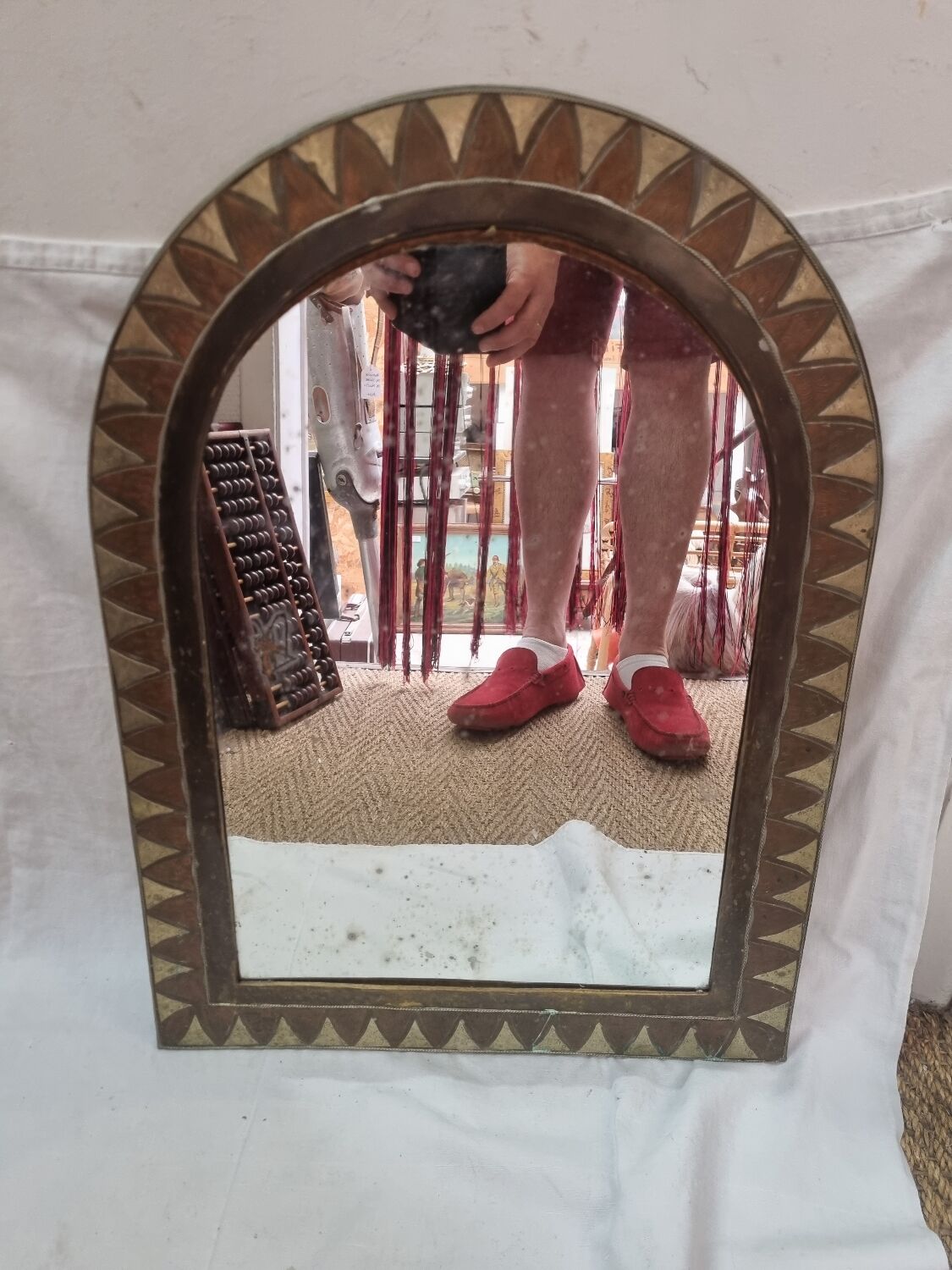 Oriental copper mirror 60x43cm