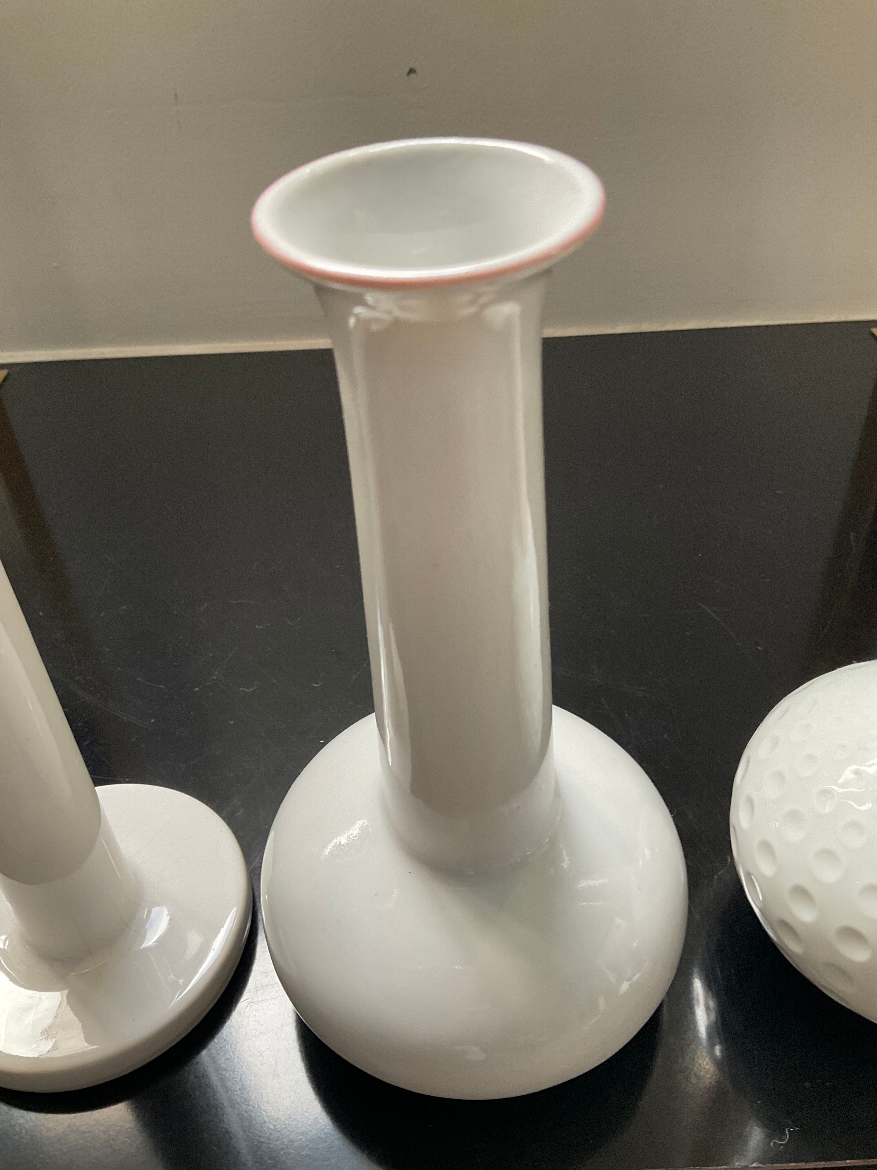 Trio de vases soliflores en céramique émaillée Germany