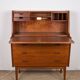 Danish Teak Secretary Desk Model 37 by Arne Wahl Iversen for Vinde Mobelfabrik 1960.