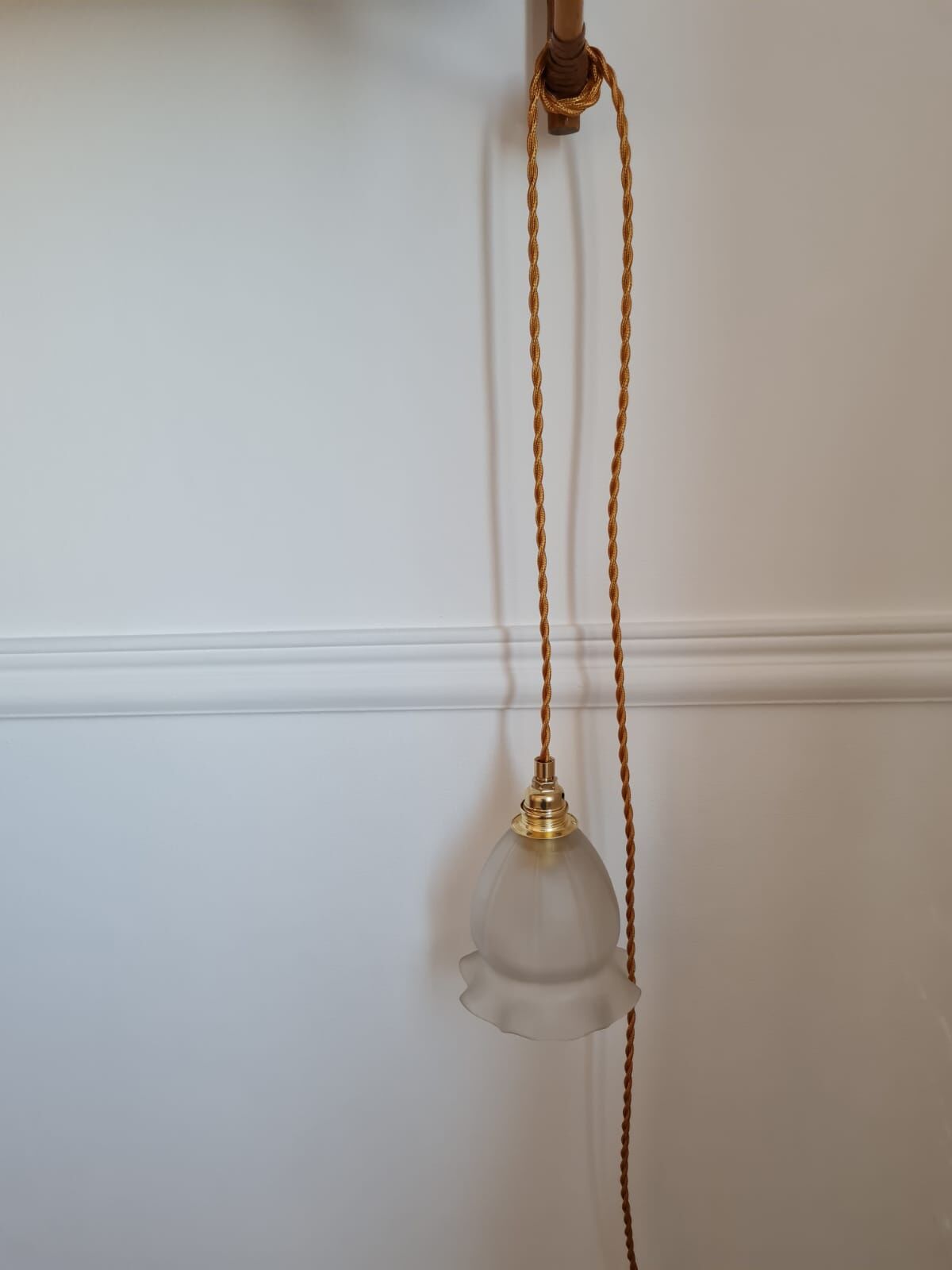 Frosted glass hand lamp 1950