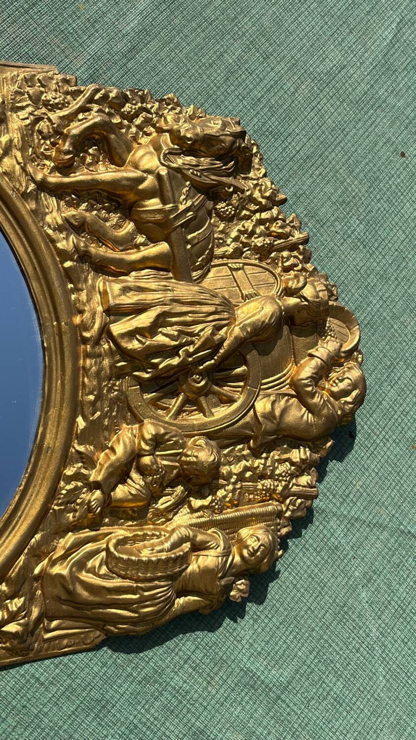 Miroir métal doré  27x 47 vintage
