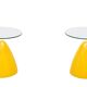 Pair Space Ace Bullet side Tables 1980s Italy