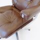 Martin Stoll brown leather office chair by Karl Dittert
