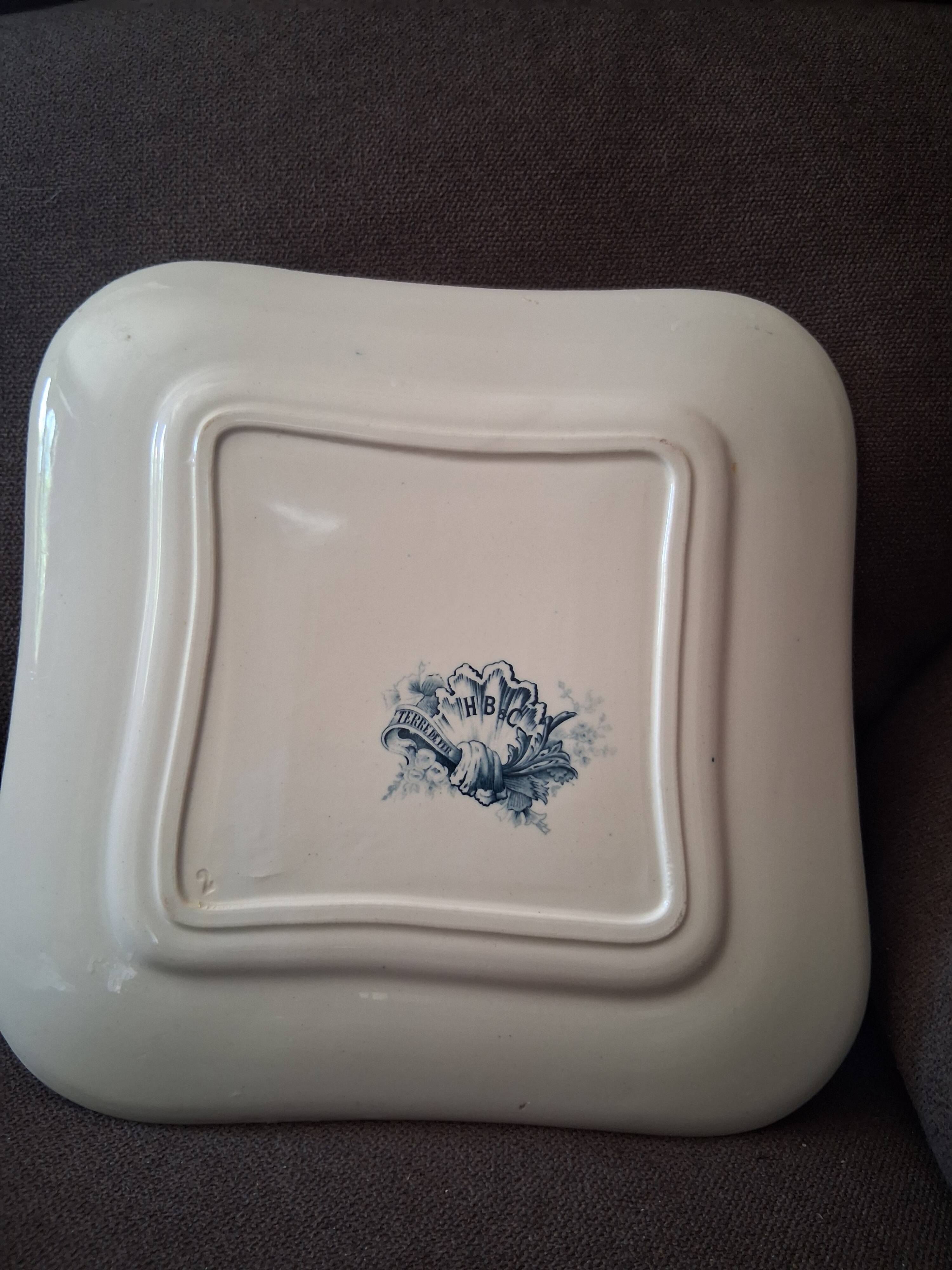 Square serving dish H.B & Cie ironstone