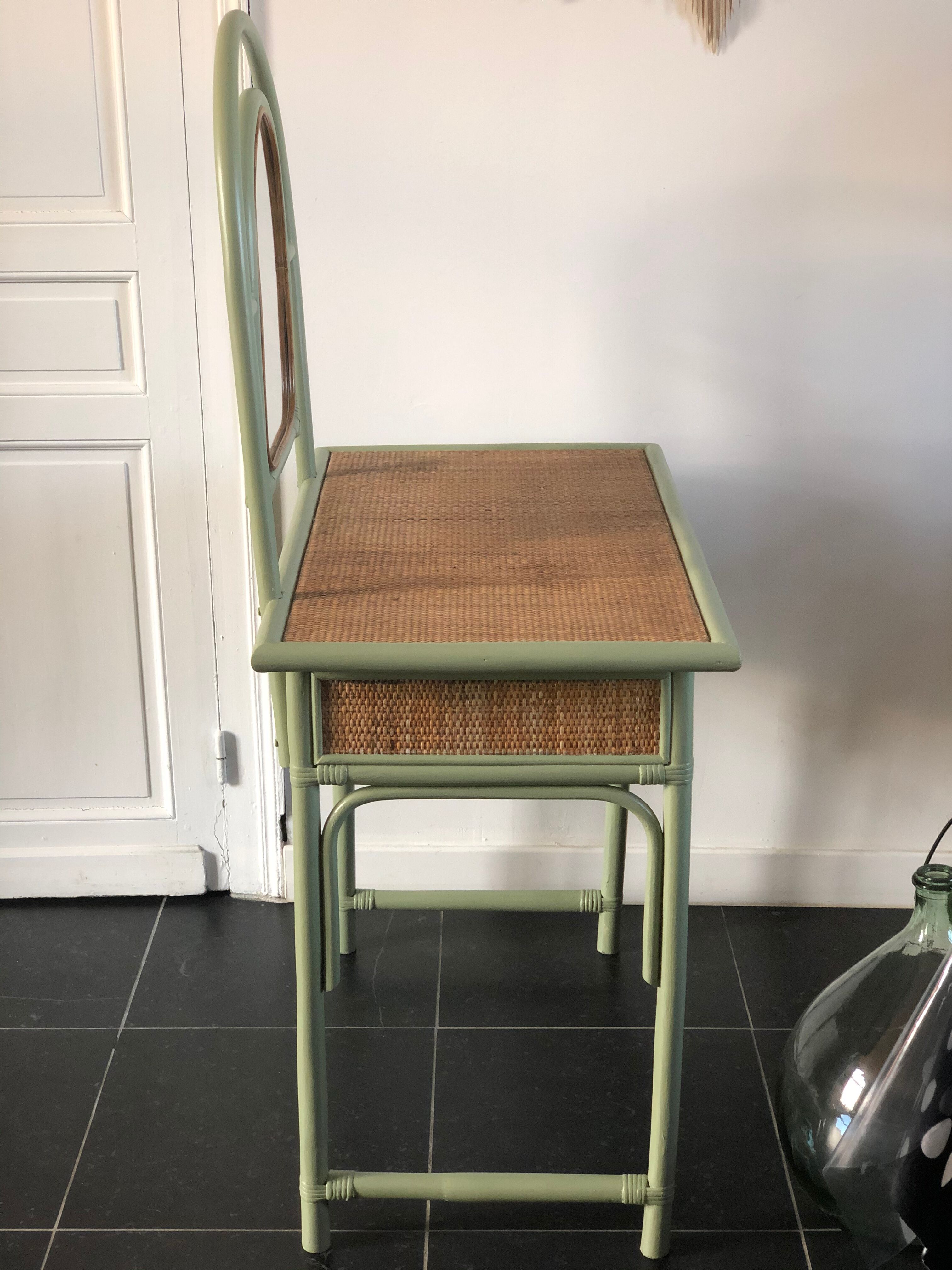 Rattan dressing table with mirror