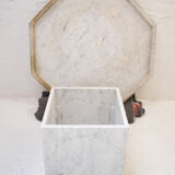 Octagonal vintage coffee table in Carrara marble 70s