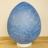 Domec egg lamp, blue speckled glass from Vianne, 70s