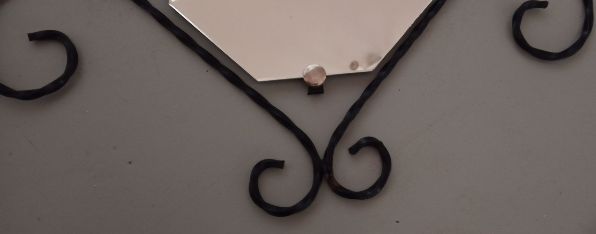 Wall coat rack in wrought iron and mirror 1950
