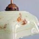 Art Deco suspension in marbled green opaline, 1920-30