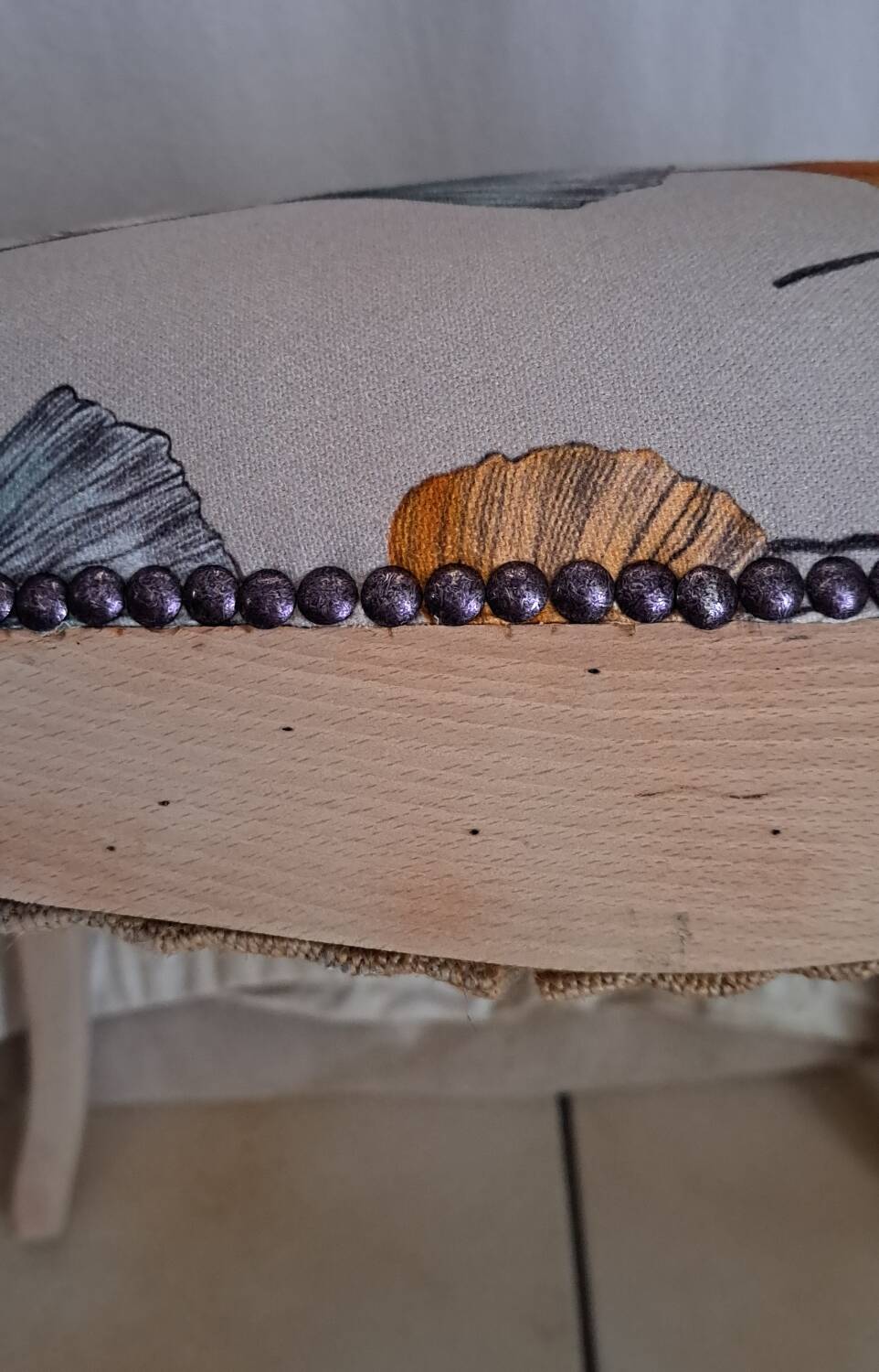 Footrest or end of sofa