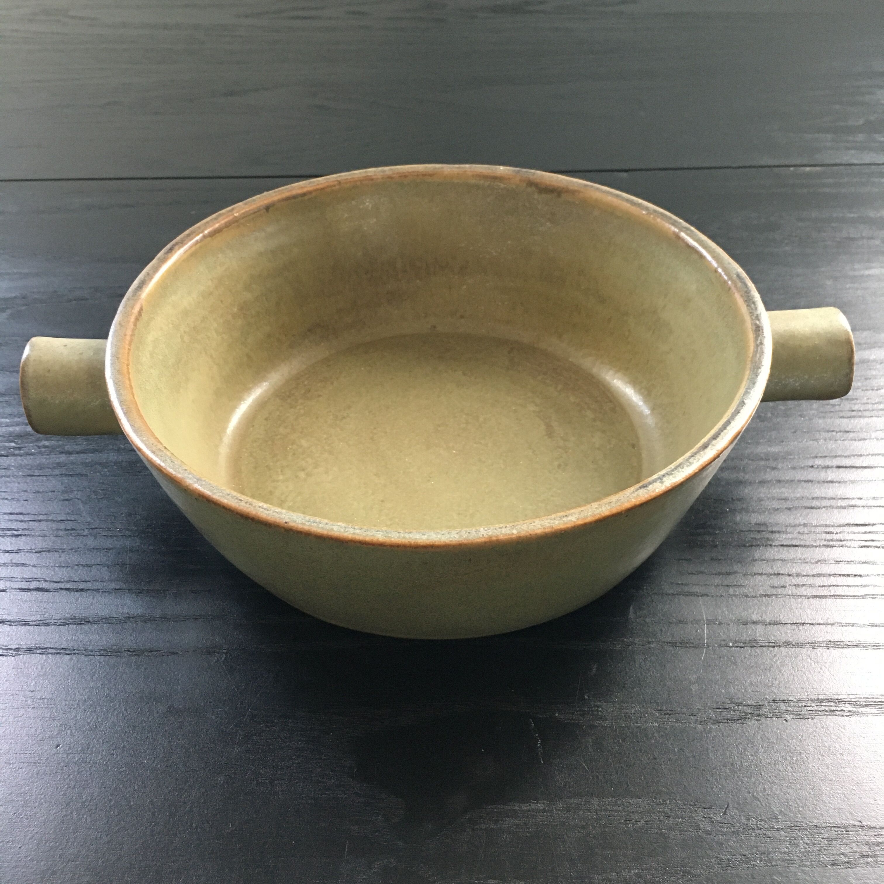 Green stoneware dish