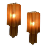 Large Terracotta colored Glass Sconces Set of 2