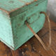 Green vintage wood tool case