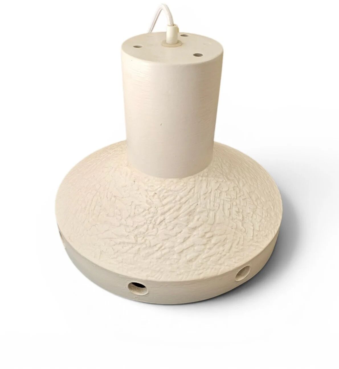 Lampe suspendue en céramique mate émaillée / années 1970
