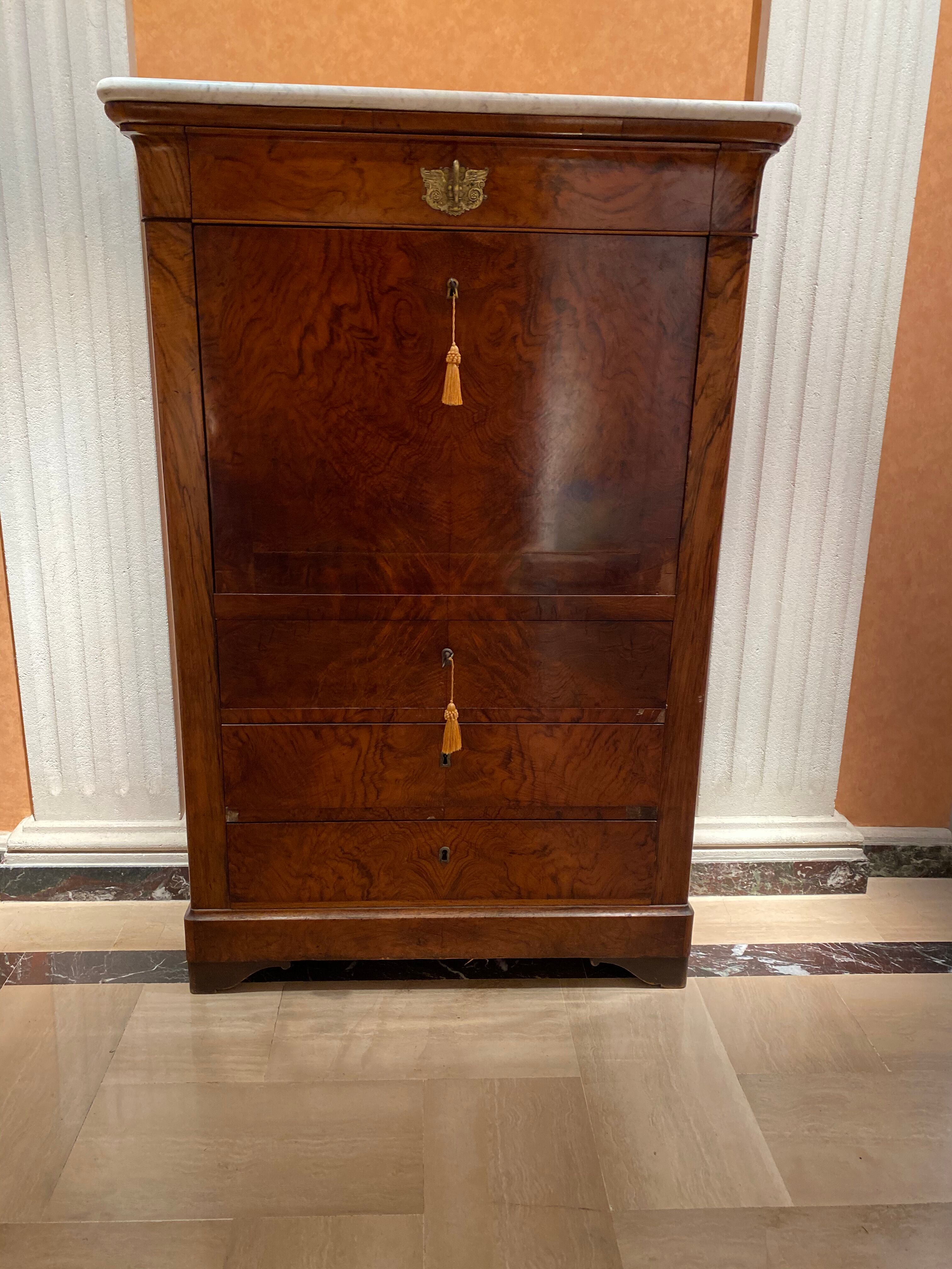 Secretary in mahogany Louis Philippe
