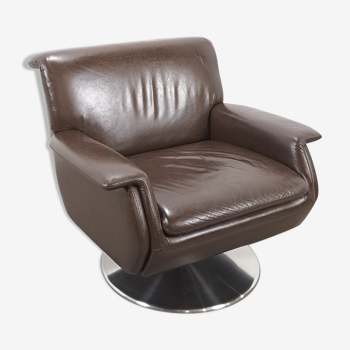 Brown leather swivel chair