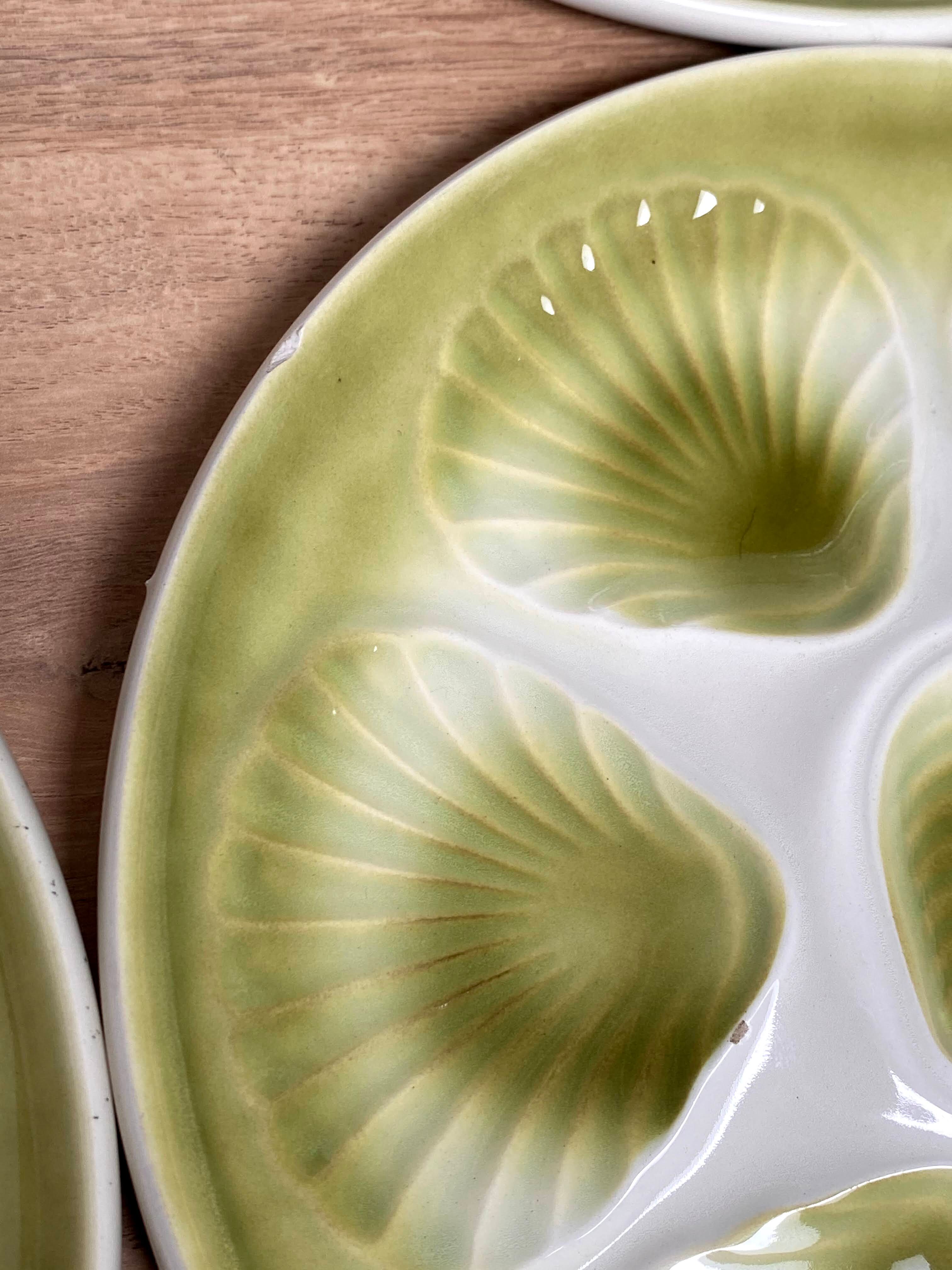 Set of 6 oyster plates in Earthenware Mill of Wolves